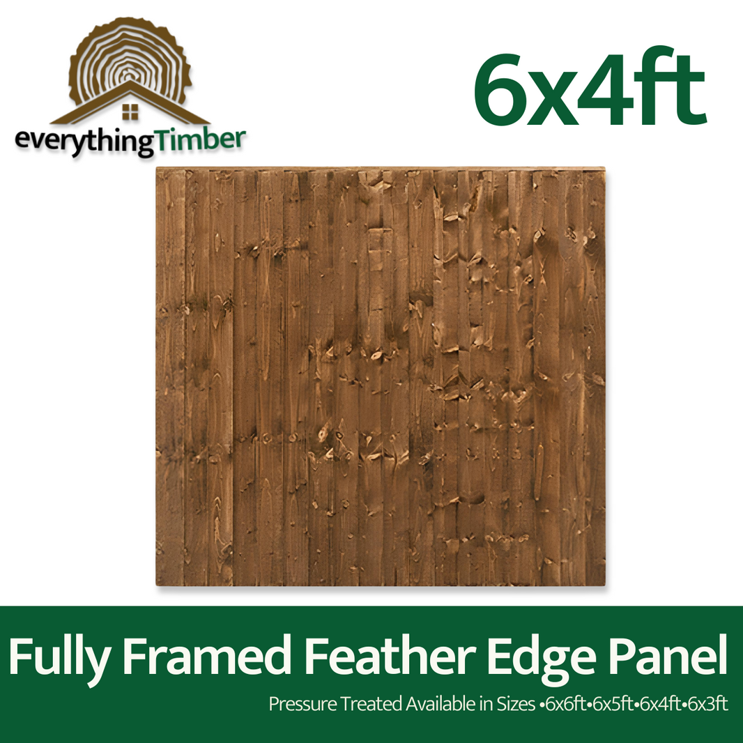 Fully Framed Feather Edge Panel 6Ft X 4Ft