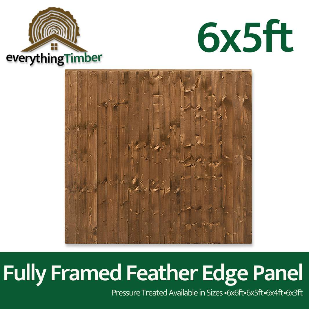 Fully Framed Feather Edge Panel 6Ft X 5Ft