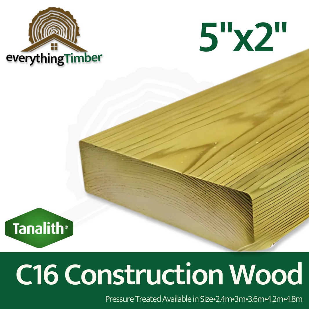 C16 Construction Timber 5"x2"