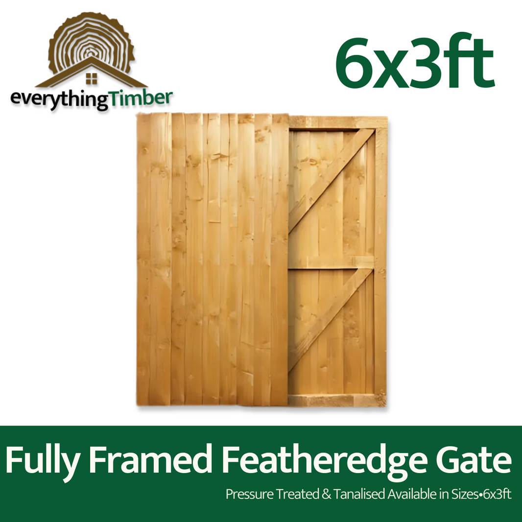 Fully Framed Feather Edge Gate 6ftx3ft