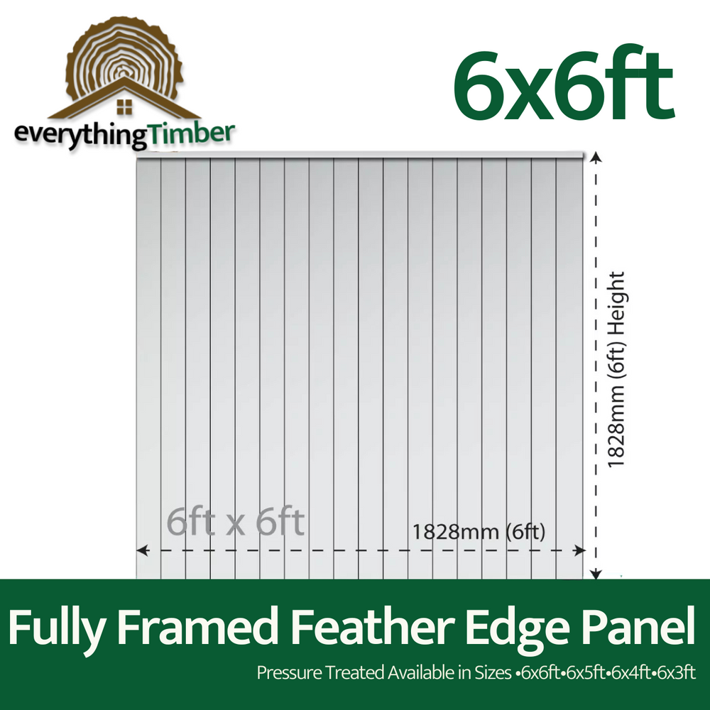 Fully Framed Feather Edge Panel 6Ft X 6Ft