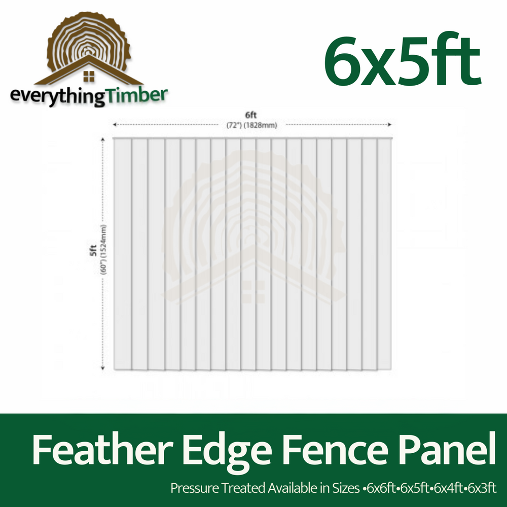 Feather Edge Panel 6Ft X 5Ft